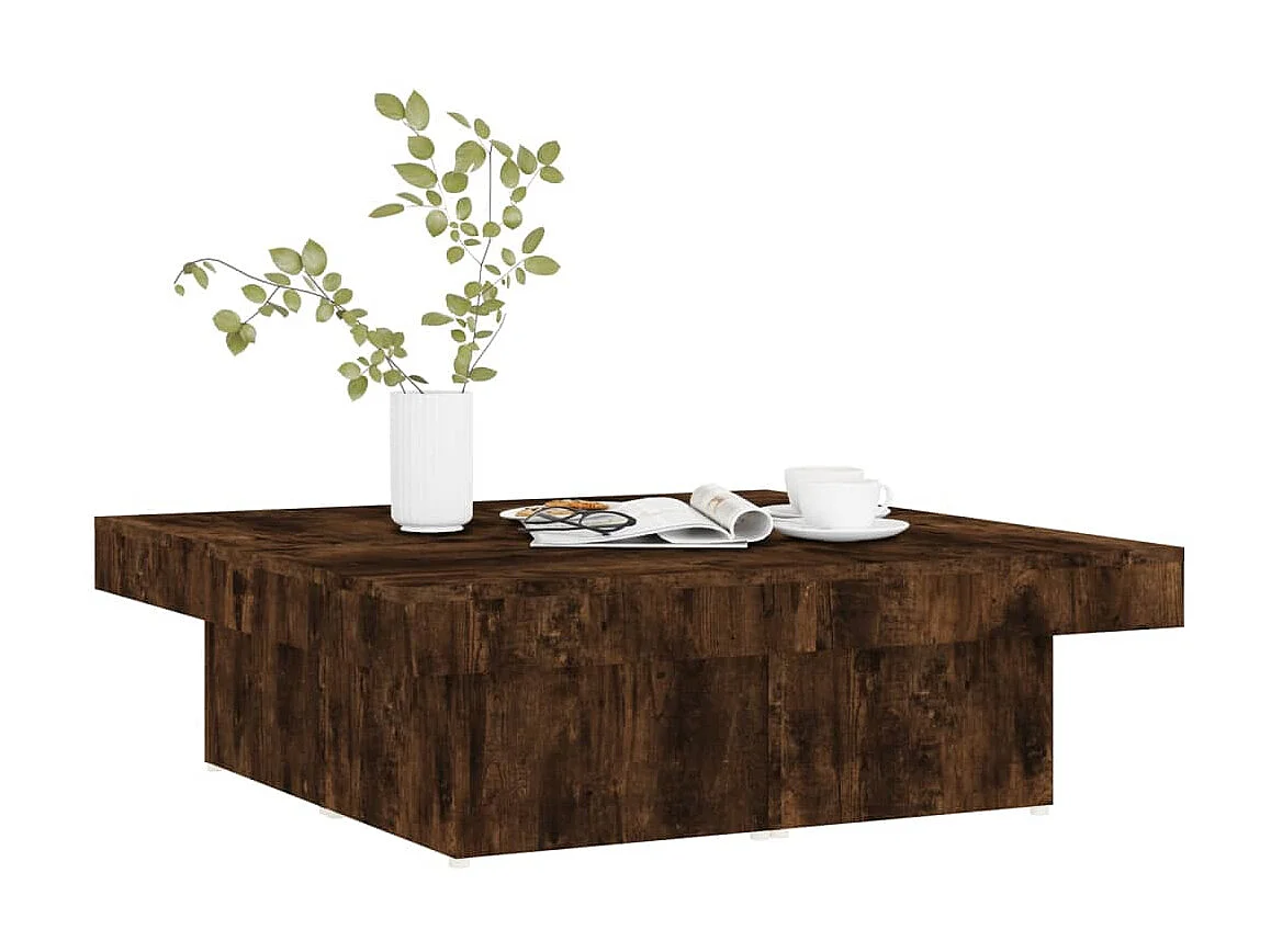 Couchtisch Beistelltisch Räuchereiche 90x90x28 cm Holzwerkstoff -MN60942