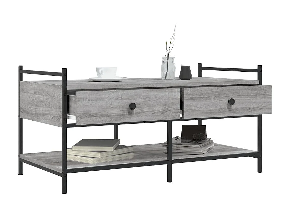 Couchtisch Beistelltisch Grau Sonoma 99x50x50 cm Holzwerkstoff -MN11605