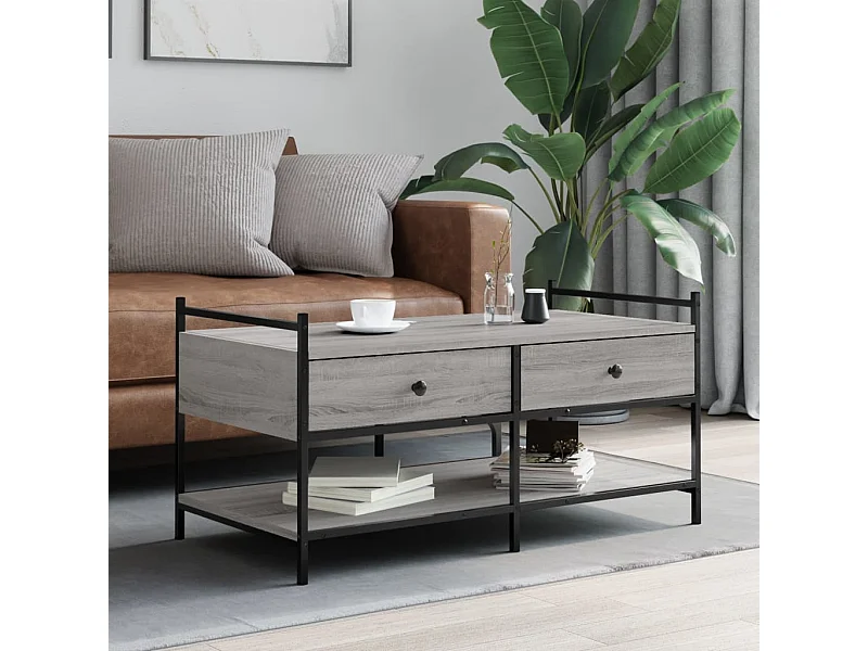 Couchtisch Beistelltisch Grau Sonoma 99x50x50 cm Holzwerkstoff -MN11605