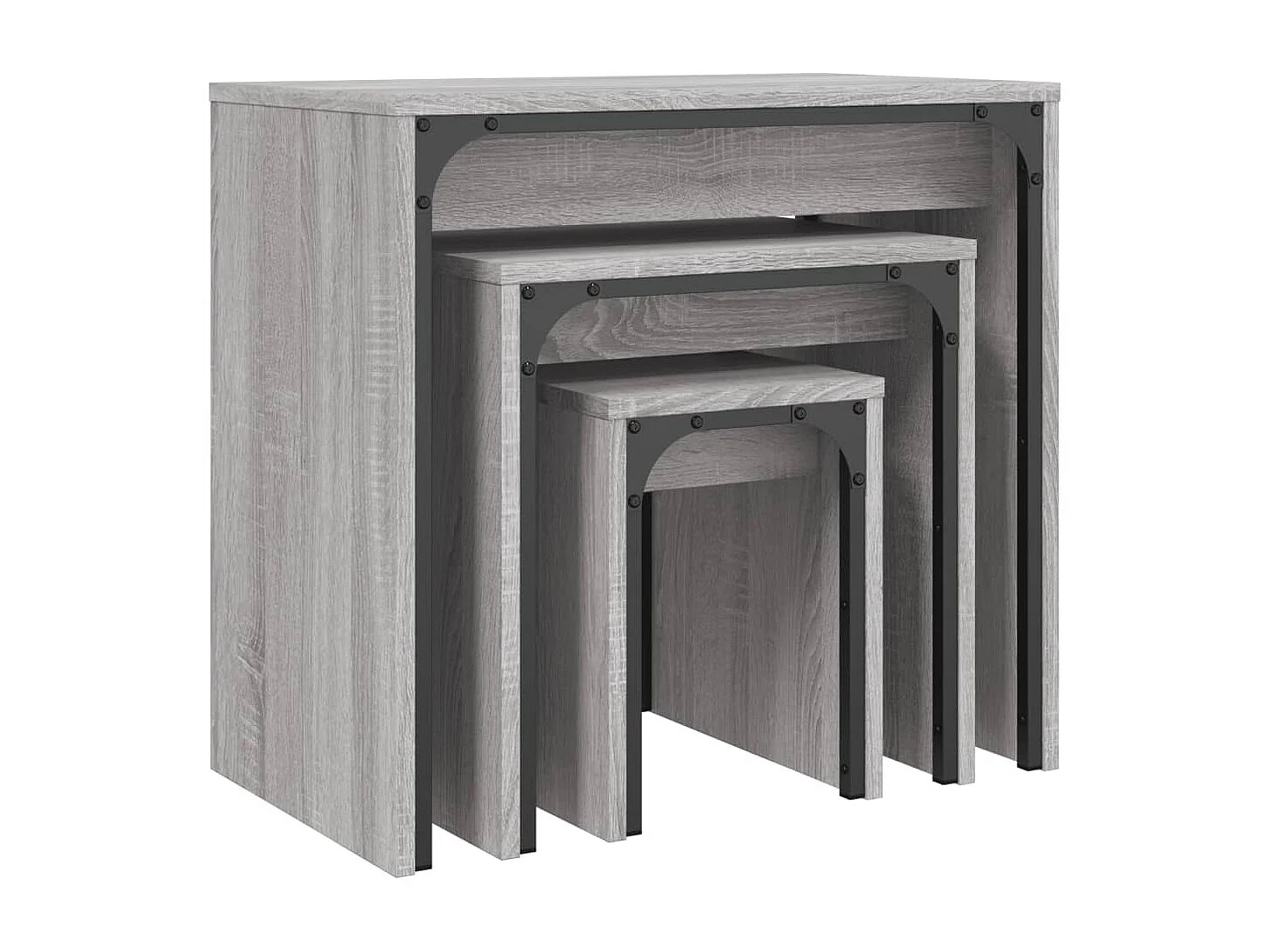 3er-Set Satztische Couchtische Grau Sonoma Holzwerkstoff -MN25096