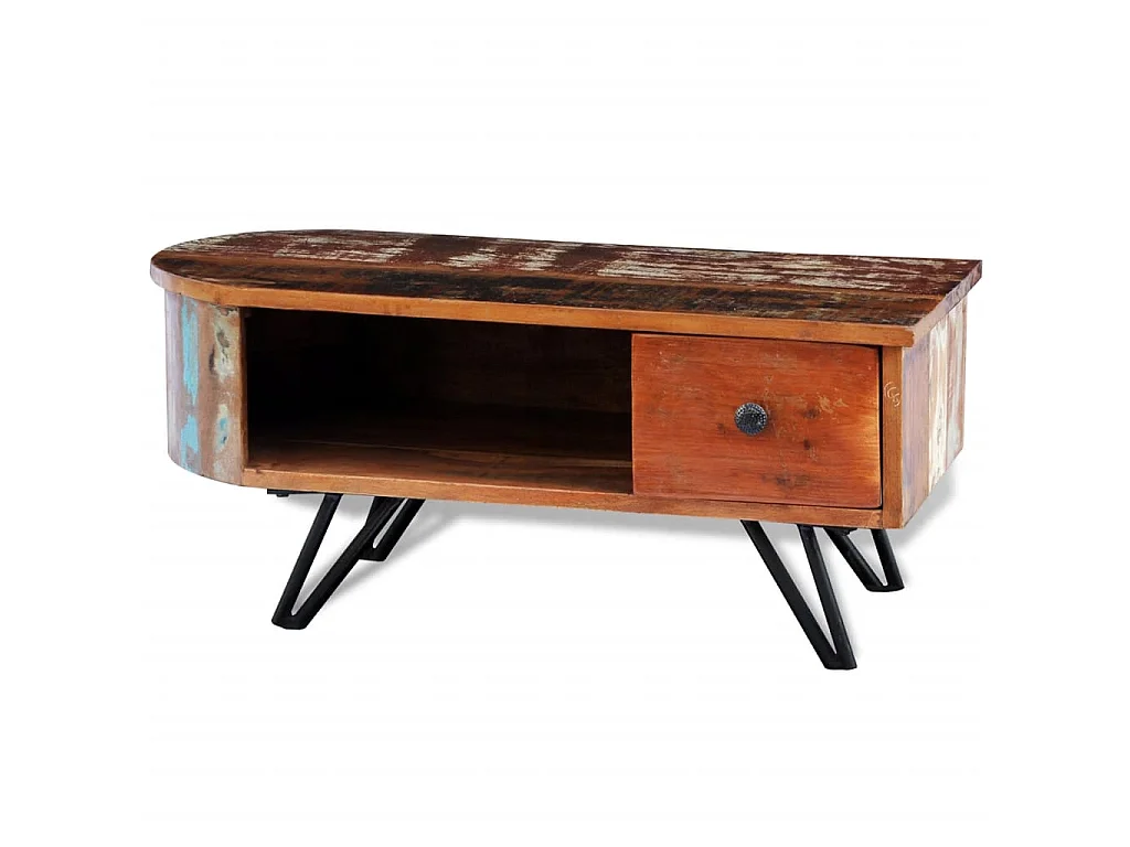 Couchtisch Beistelltisch mit Haarnadelbeinen Altholz -MN32606