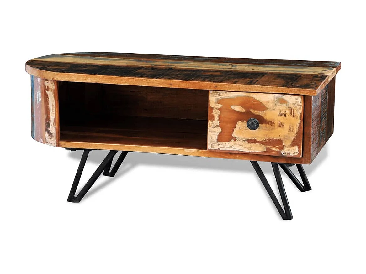 Couchtisch Beistelltisch mit Haarnadelbeinen Altholz -MN32606