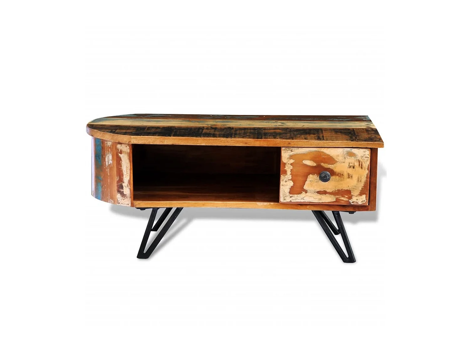 Couchtisch Beistelltisch mit Haarnadelbeinen Altholz -MN32606