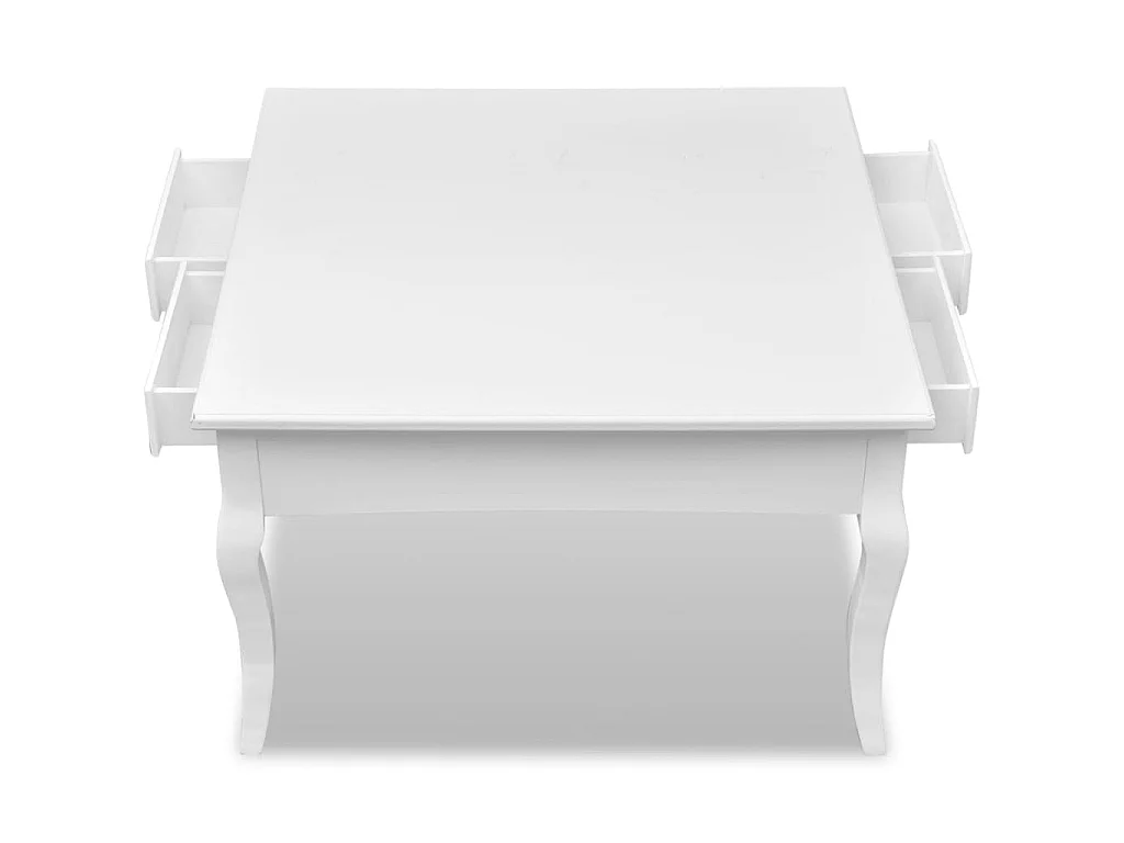Couchtisch Beistelltisch mit 4 Schubladen Weiß -MN15464