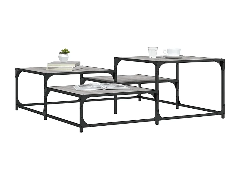 Couchtisch Beistelltisch Grau Sonoma 107x107x40 cm Holzwerkstoff -MN25596