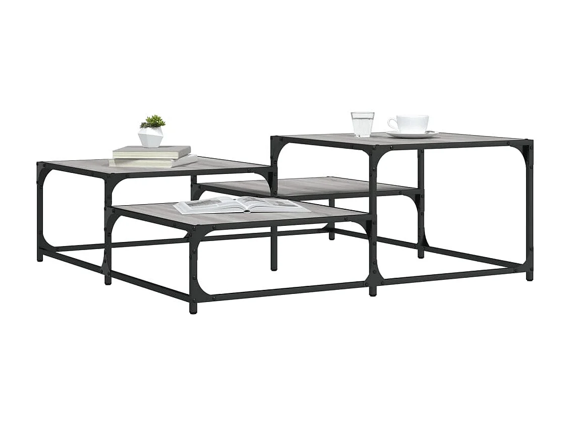 Couchtisch Beistelltisch Grau Sonoma 107x107x40 cm Holzwerkstoff -MN25596