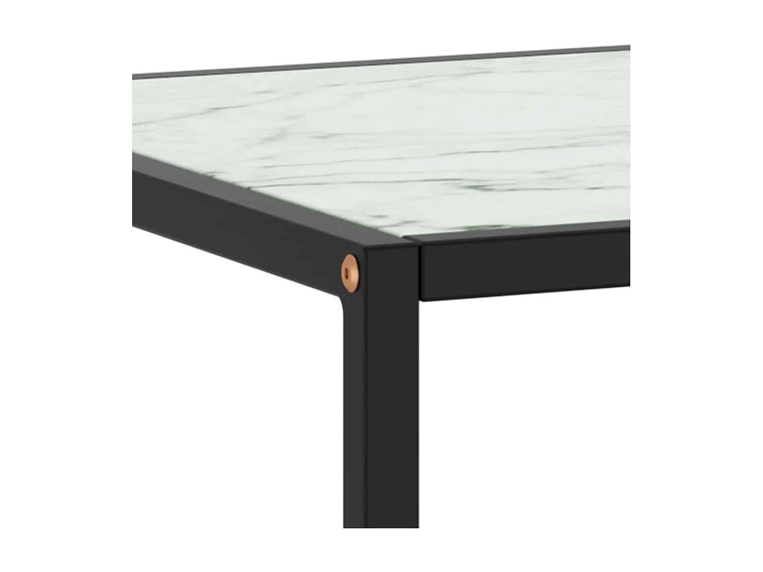 Couchtisch Beistelltisch Schwarz mit Weißem Glas in Marmor-Optik 100x50x35 cm -MN90890