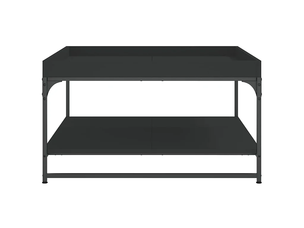 Couchtisch Beistelltisch Schwarz 80x80x45 cm Holzwerkstoff und Eisen -MN52077