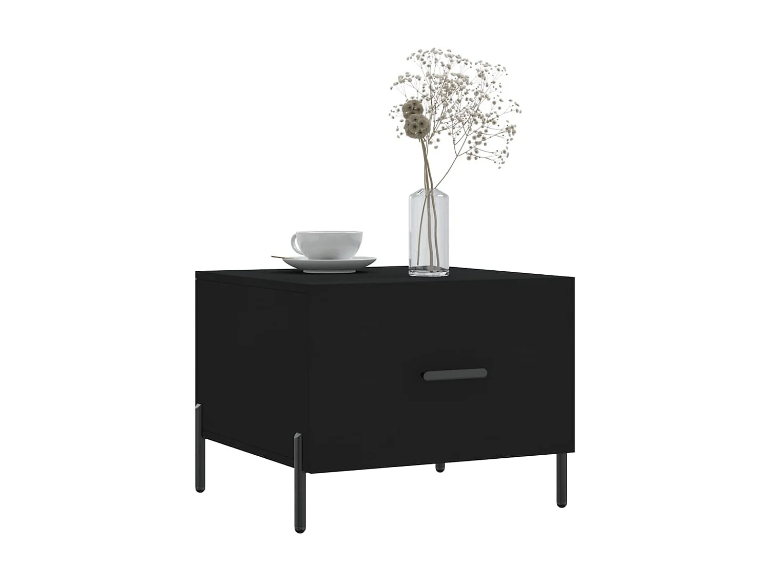 Couchtisch Beistelltisch Schwarz 50x50x40 cm Holzwerkstoff -MN73550