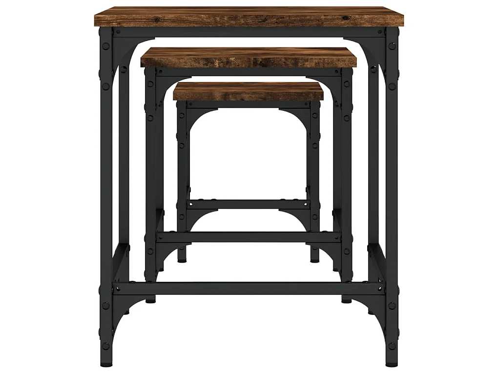 3er-Set Satztische Couchtische Räuchereiche Holzwerkstoff -MN74235