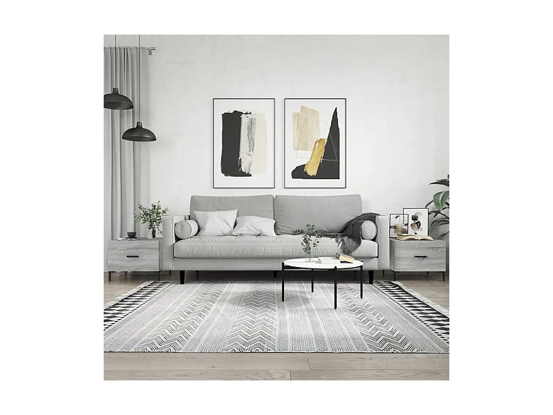 2er-Set Couchtische Beistelltisch Grau Sonoma 50x50x40 cm Holzwerkstoff -MN29485