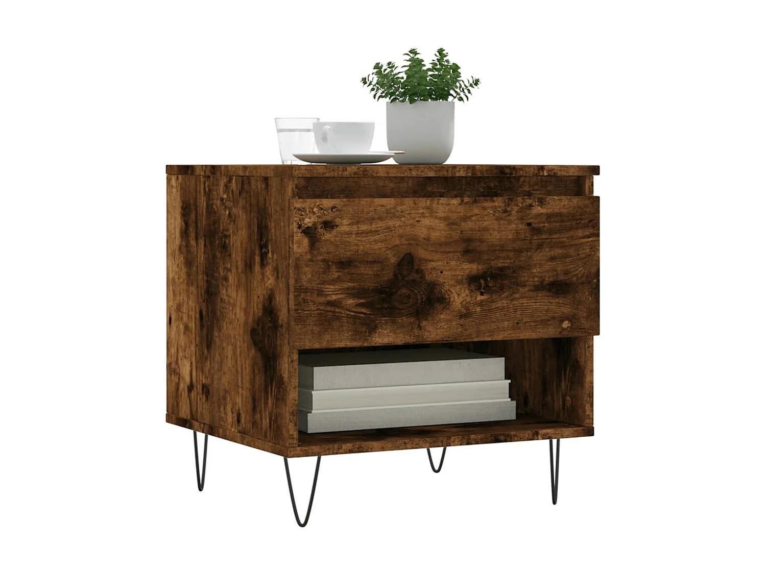 2er-Set Couchtische Beistelltisch Räuchereiche 50x46x50 cm Holzwerkstoff -MN49953