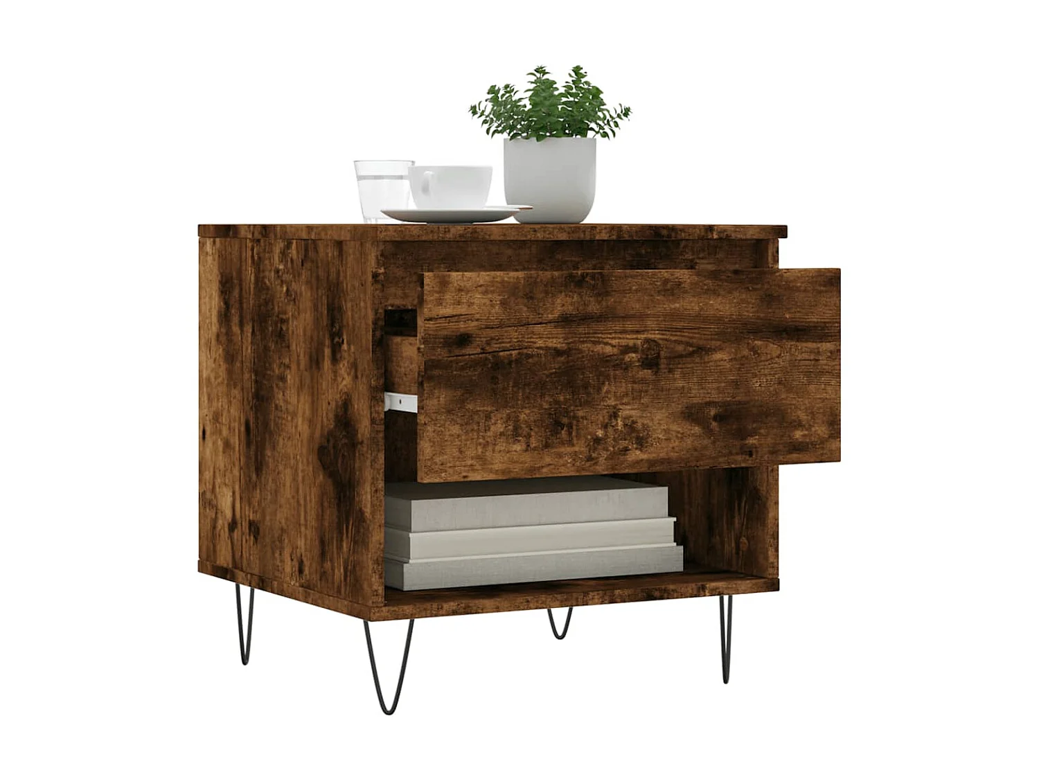 2er-Set Couchtische Beistelltisch Räuchereiche 50x46x50 cm Holzwerkstoff -MN49953