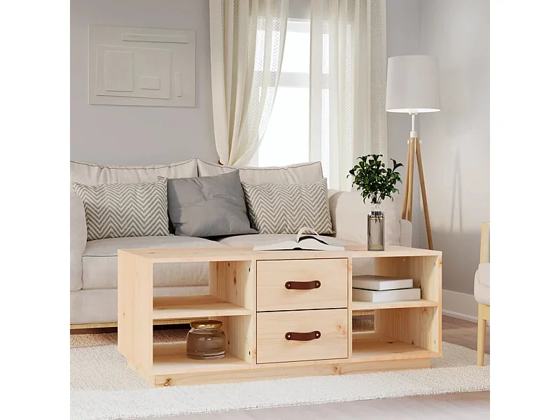 Couchtisch Beistelltisch 100x50x41 cm Massivholz Kiefer -MN26257