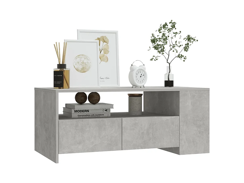 Couchtisch Beistelltisch Betongrau 102x55x42 cm Holzwerkstoff -MN11573