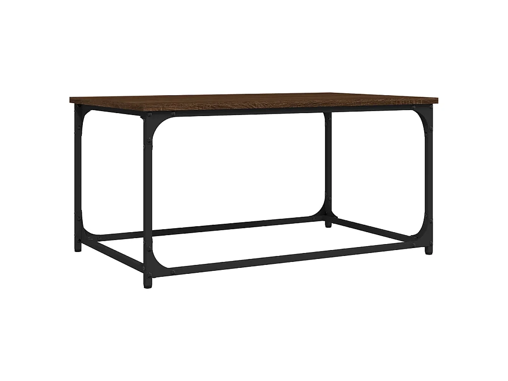 Couchtisch Braun Beistelltisch Eichen-Optik 80x50x40 cm Holzwerkstoff Eisen -MN38339