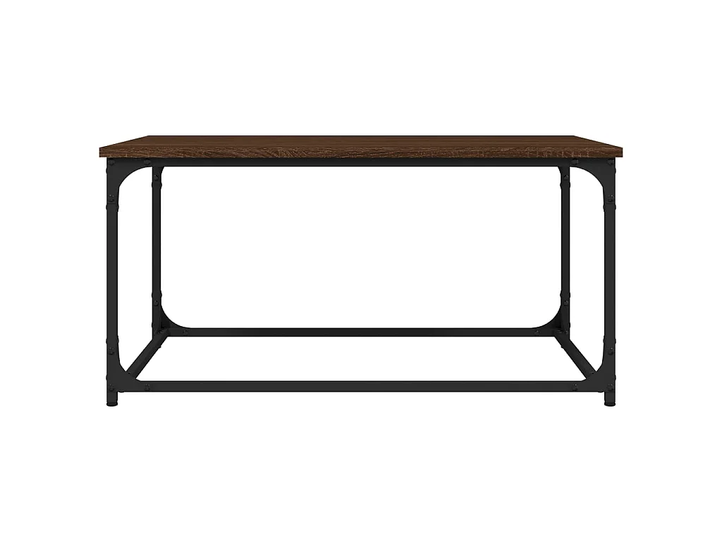 Couchtisch Braun Beistelltisch Eichen-Optik 80x50x40 cm Holzwerkstoff Eisen -MN38339