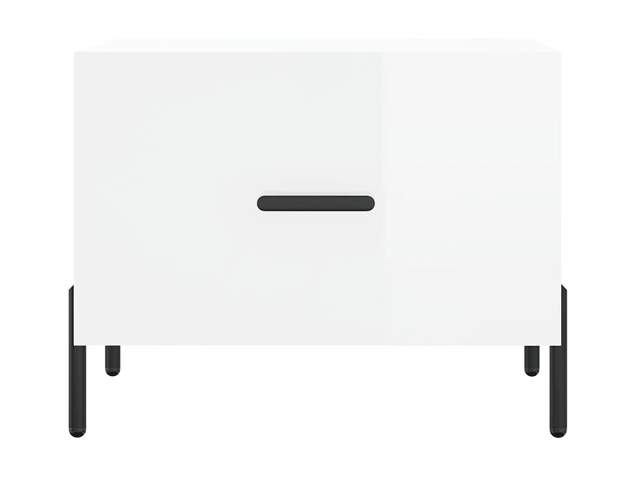 2er-Set Couchtische Beistelltisch Hochglanz-Weiß 50x50x40 cm Holzwerkstoff -MN46400