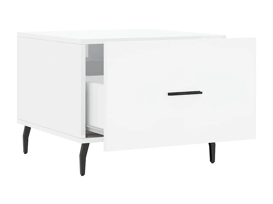Couchtisch Beistelltisch Hochglanz-Weiß 50x50x40 cm Holzwerkstoff -MN81612