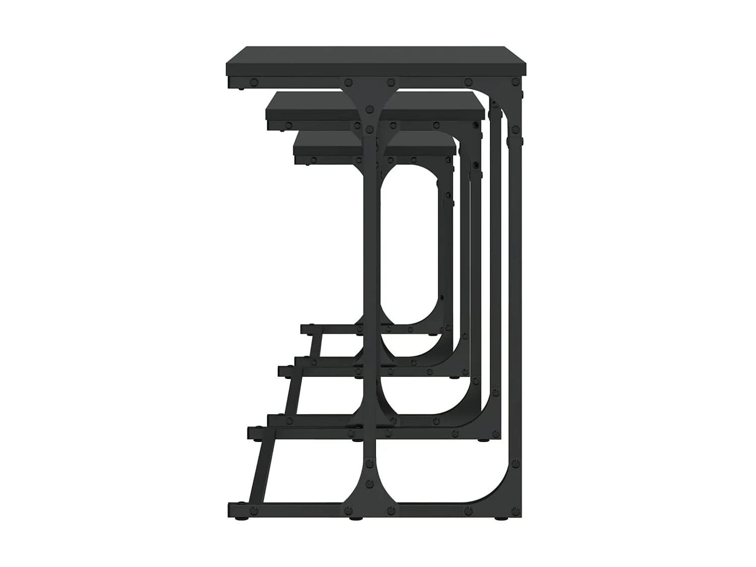 3er-Set Satztische Couchtische Schwarz Holzwerkstoff -MN74683