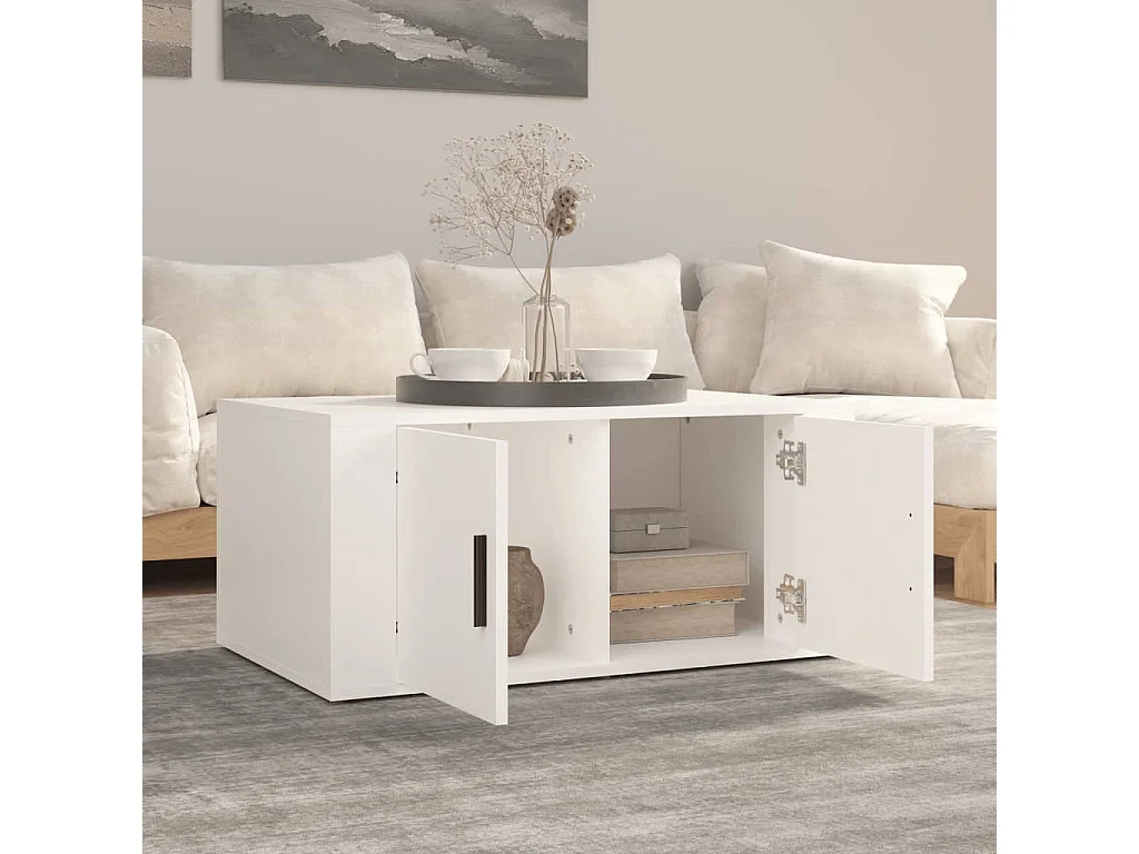 Couchtisch Beistelltisch Weiß 80x50x36 cm Holzwerkstoff -MN58206