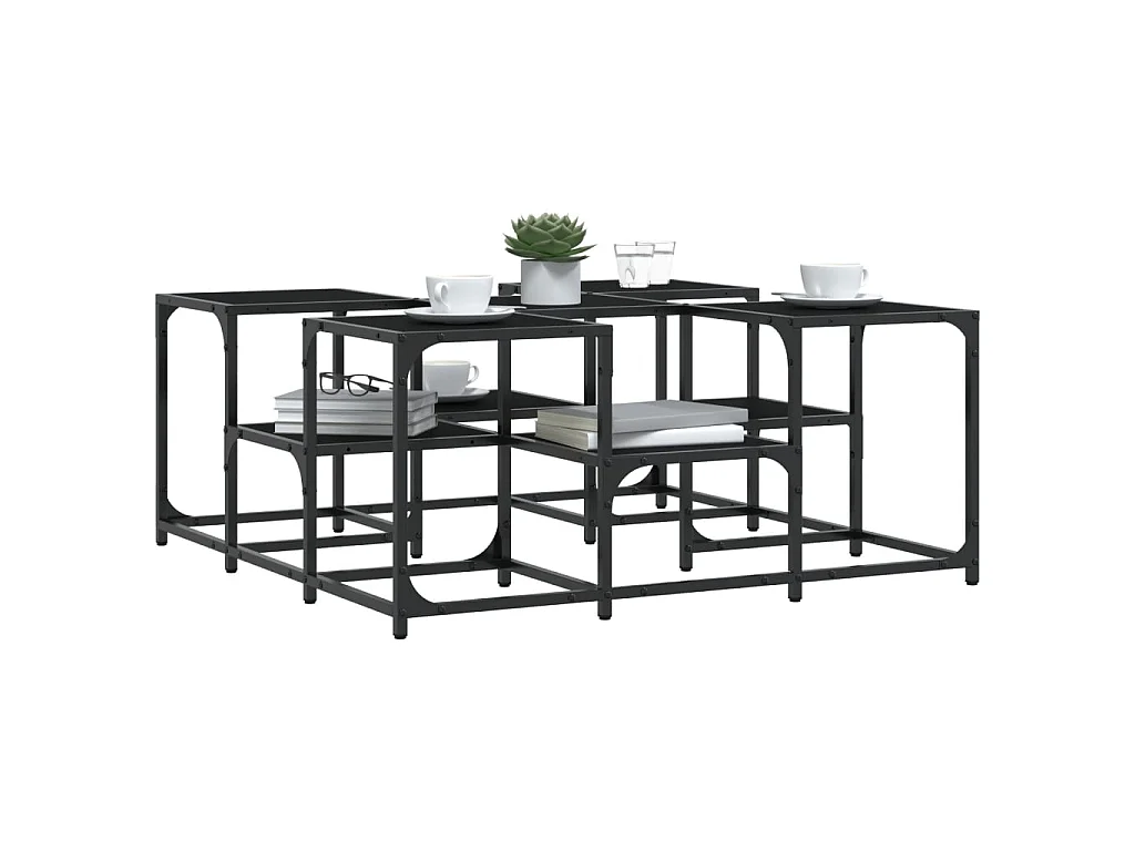 Couchtisch Beistelltisch Schwarz 91x91x40 cm Holzwerkstoff -MN77571