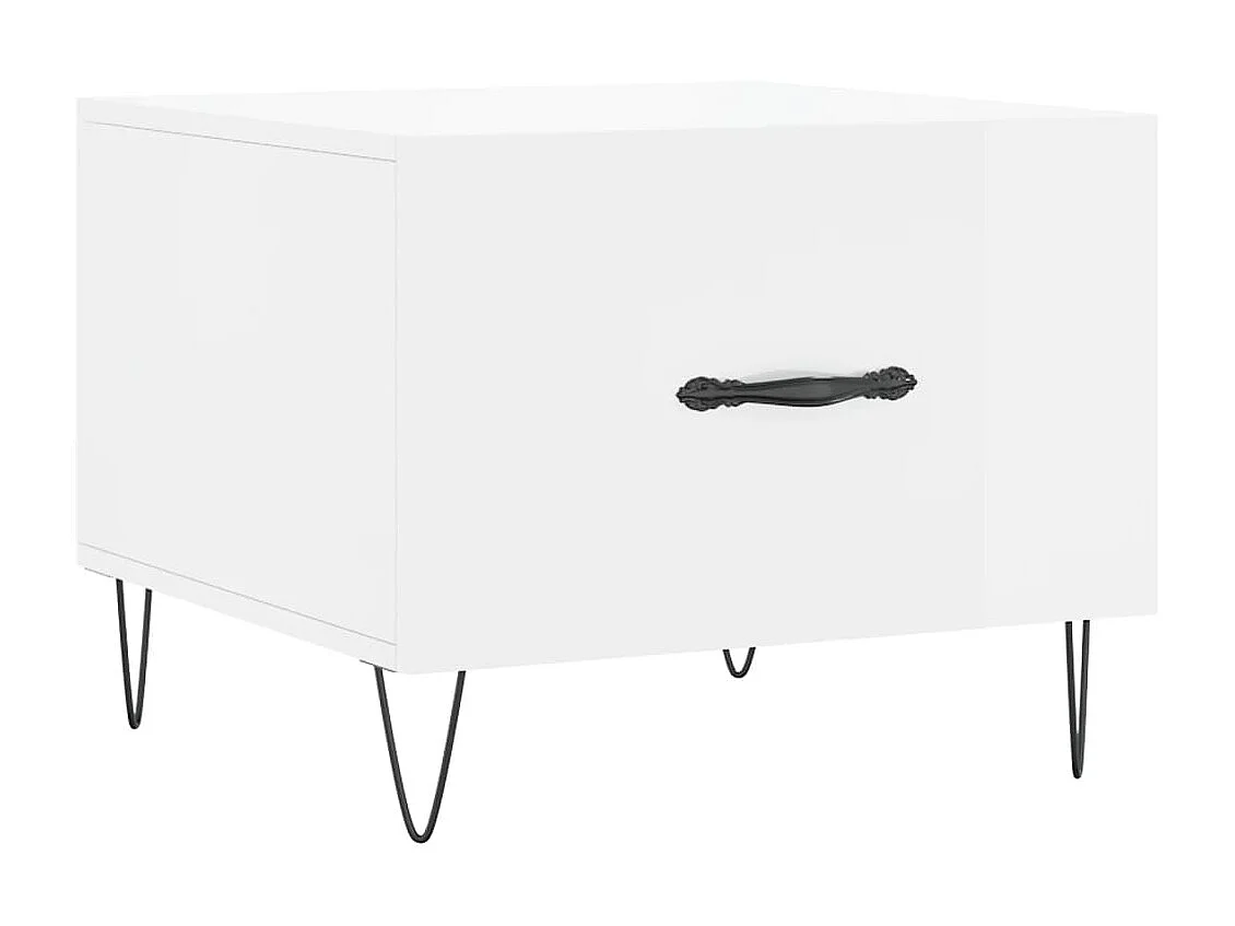 Couchtisch Beistelltisch Hochglanz-Weiß 50x50x40 cm Holzwerkstoff -MN87178