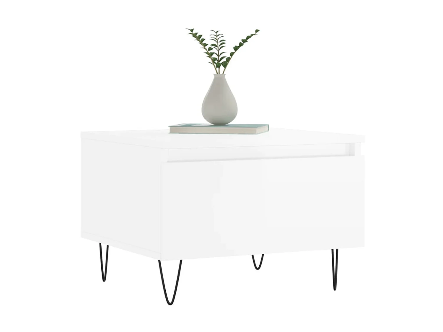 2er-Set Couchtische Beistelltisch Hochglanz-Weiß 50x46x35 cm Holzwerkstoff -MN97090