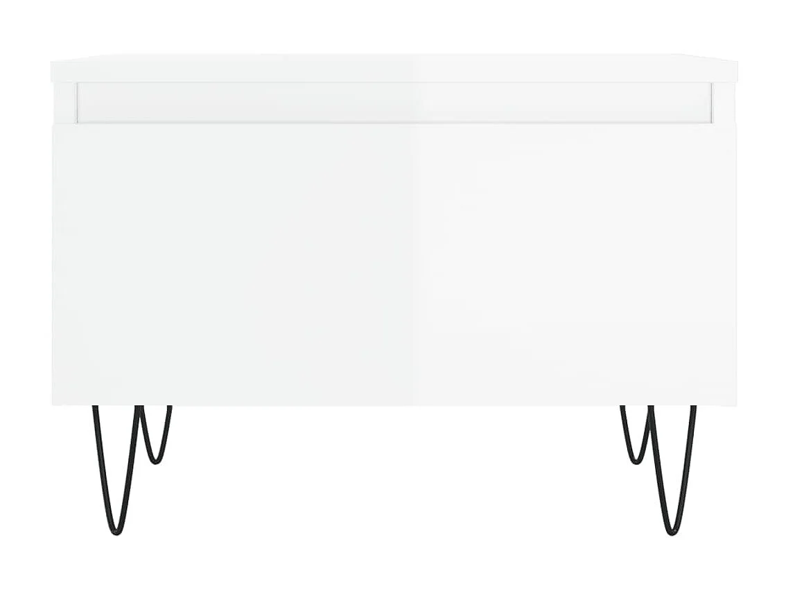 2er-Set Couchtische Beistelltisch Hochglanz-Weiß 50x46x35 cm Holzwerkstoff -MN97090