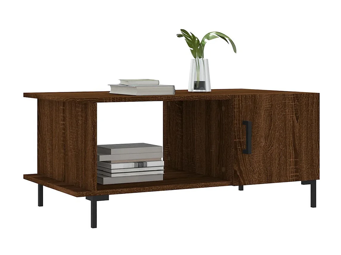 Couchtisch Braun Beistelltisch Eichen-Optik 90x50x40 cm Holzwerkstoff -MN46692