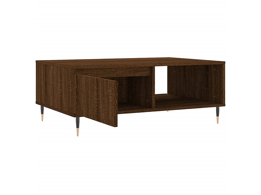 Couchtisch Braun Beistelltisch Eichen-Optik 90x60x35 cm Holzwerkstoff -MN54730
