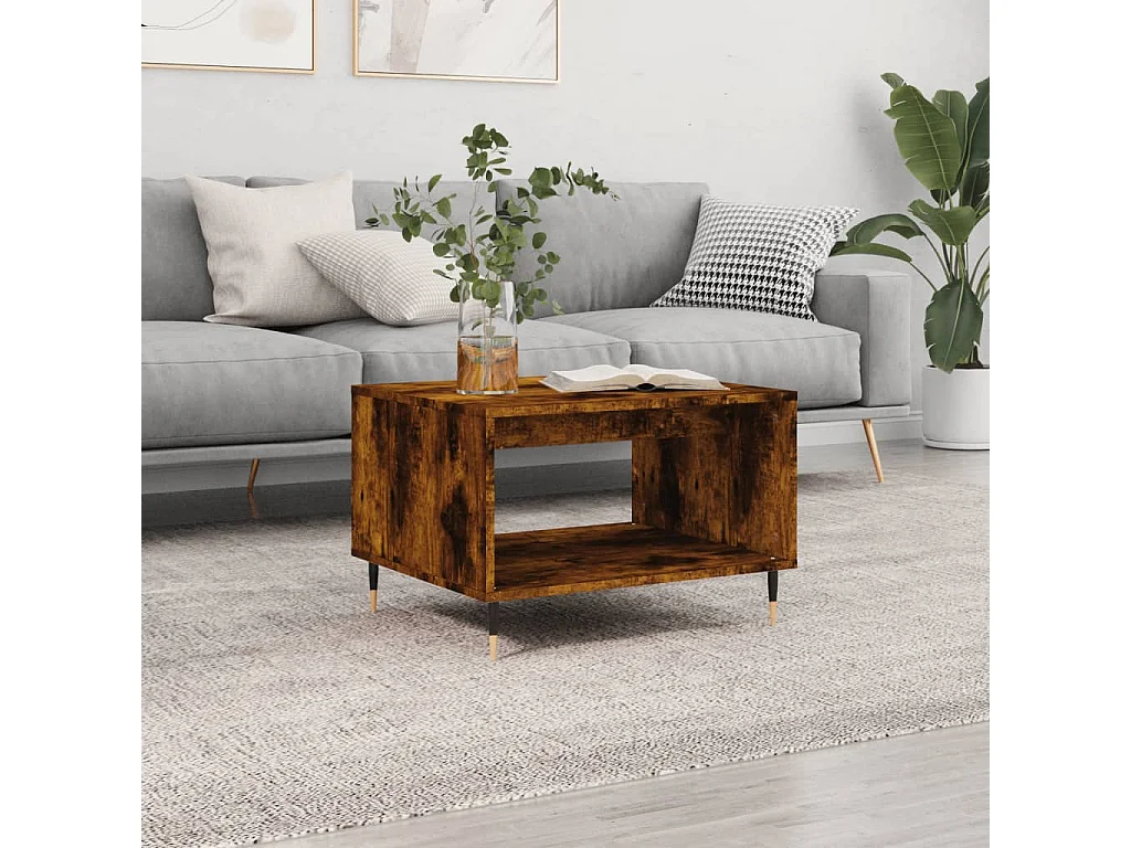 Couchtisch Beistelltisch Räuchereiche 60x50x40 cm Holzwerkstoff -MN53501