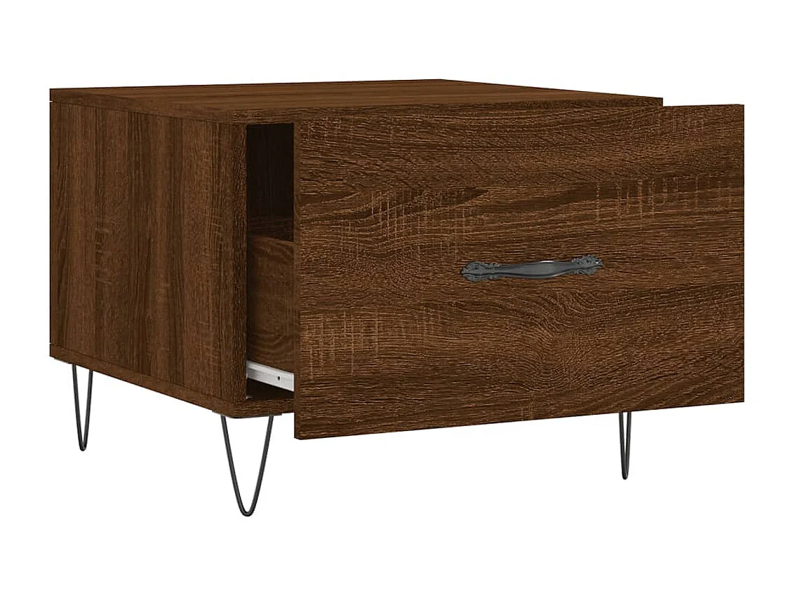 Couchtisch Braun Beistelltisch Eichen-Optik 50x50x40 cm Holzwerkstoff -MN60530