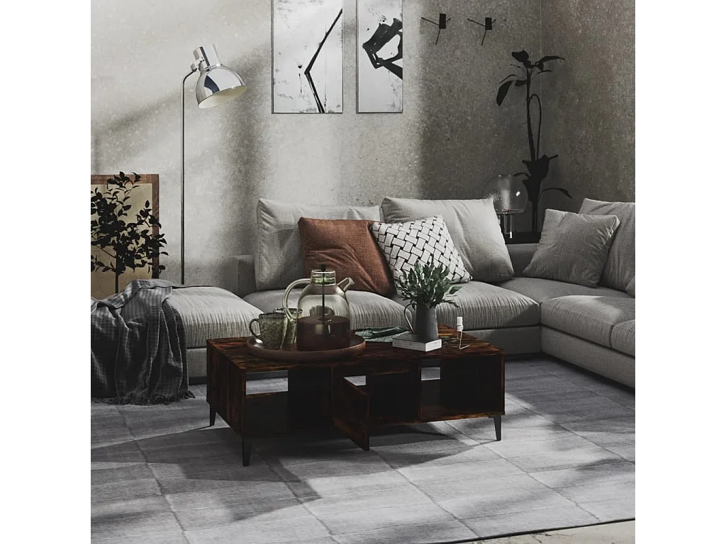 Couchtisch Beistelltisch Räuchereiche 103,5x60x35 cm Holzwerkstoff -MN30030