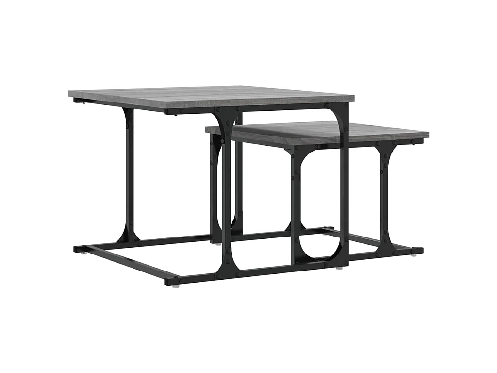 2er-Set Satztische Couchtische Grau Sonoma Holzwerkstoff -MN52514