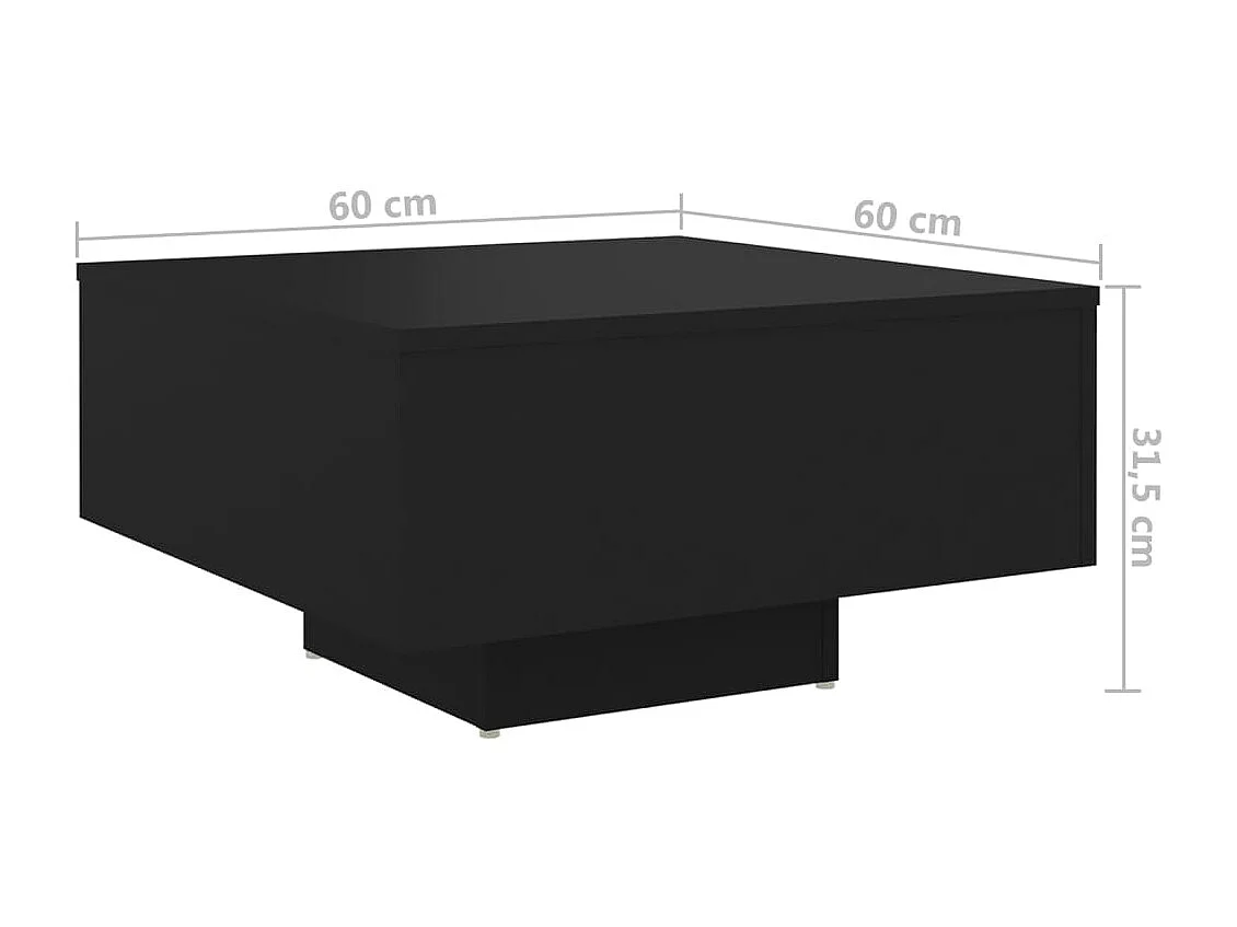 Couchtisch Beistelltisch Schwarz 60x60x31,5 cm Holzwerkstoff -MN51474