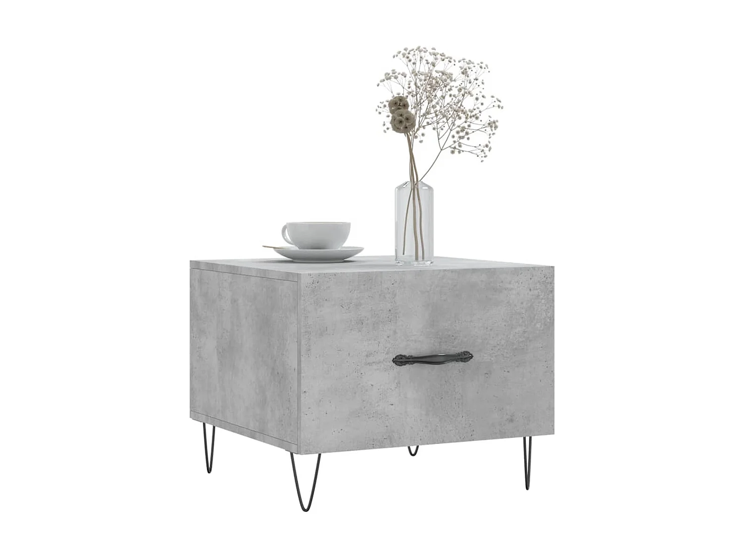 2er-Set Couchtische Beistelltisch Betongrau 50x50x40 cm Holzwerkstoff -MN60824