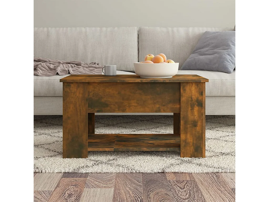 Couchtisch Beistelltisch Räuchereiche 79x49x41 cm Holzwerkstoff -MN54725