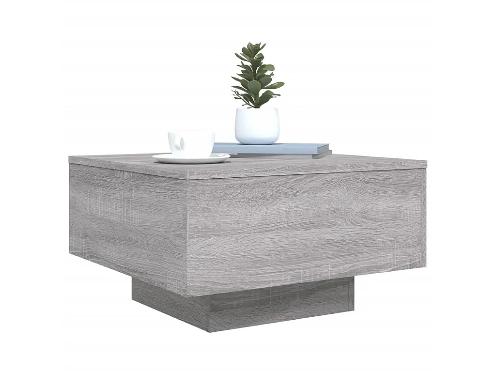 Couchtisch Beistelltisch mit LED-Leuchten Grau Sonoma 55x55x31 cm -MN96790