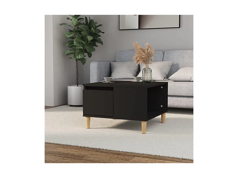 Couchtisch Beistelltisch Schwarz 55x55x36,5 cm Holzwerkstoff -MN48383