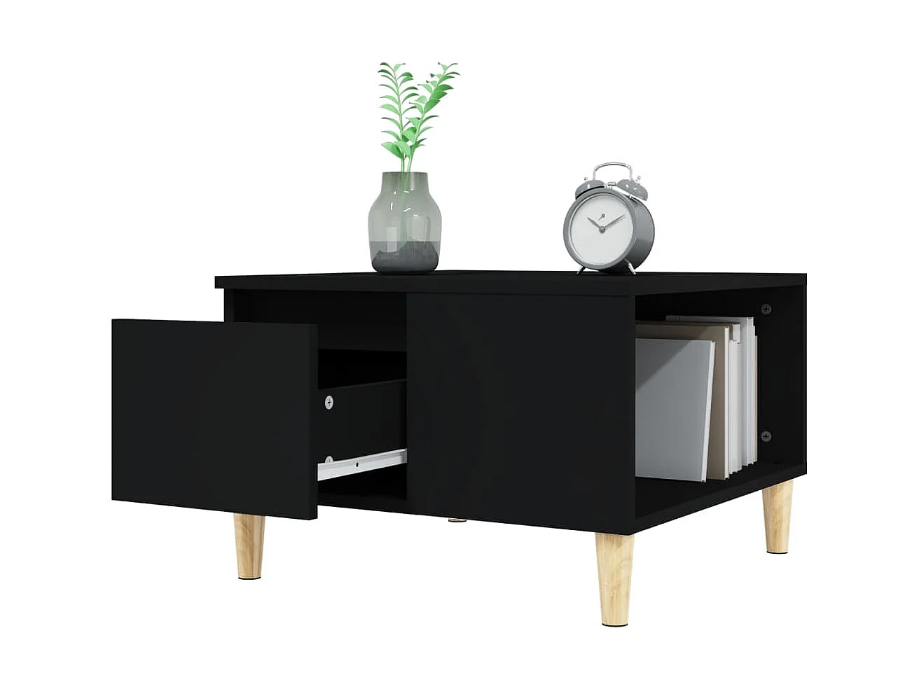 Couchtisch Beistelltisch Schwarz 55x55x36,5 cm Holzwerkstoff -MN48383