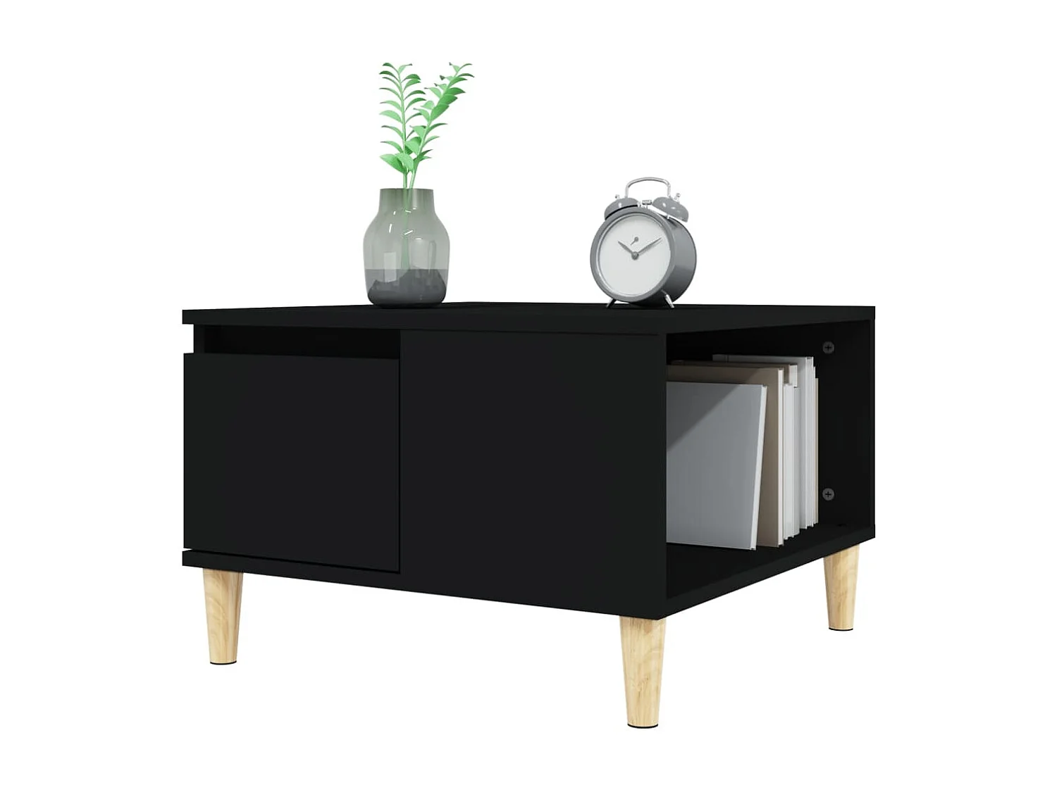 Couchtisch Beistelltisch Schwarz 55x55x36,5 cm Holzwerkstoff -MN48383