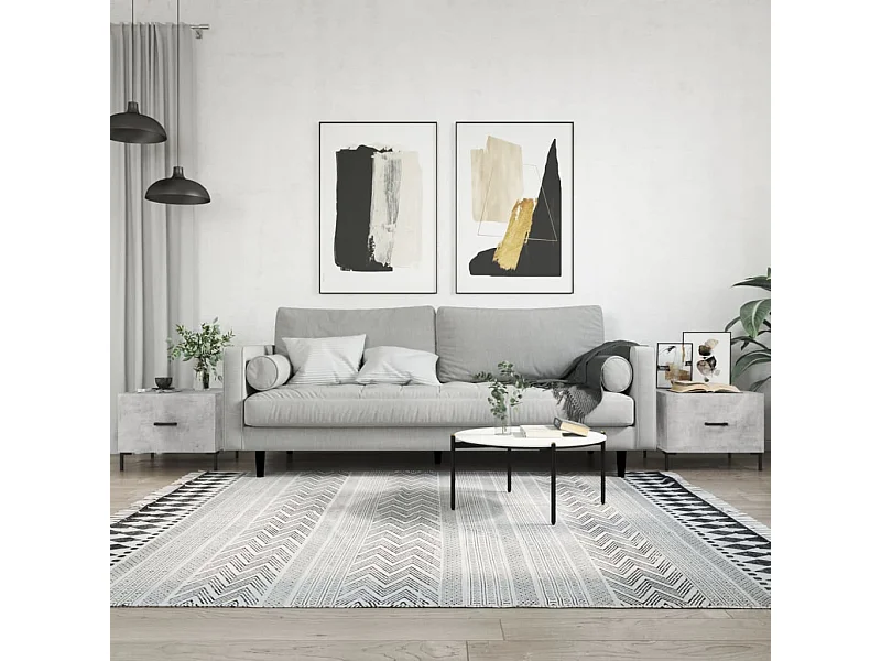 2er-Set Couchtische Beistelltisch Betongrau 50x50x40 cm Holzwerkstoff -MN62678