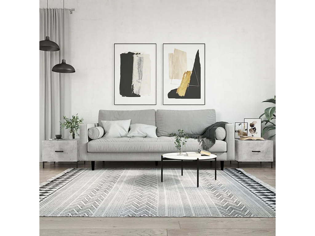 2er-Set Couchtische Beistelltisch Betongrau 50x50x40 cm Holzwerkstoff -MN62678