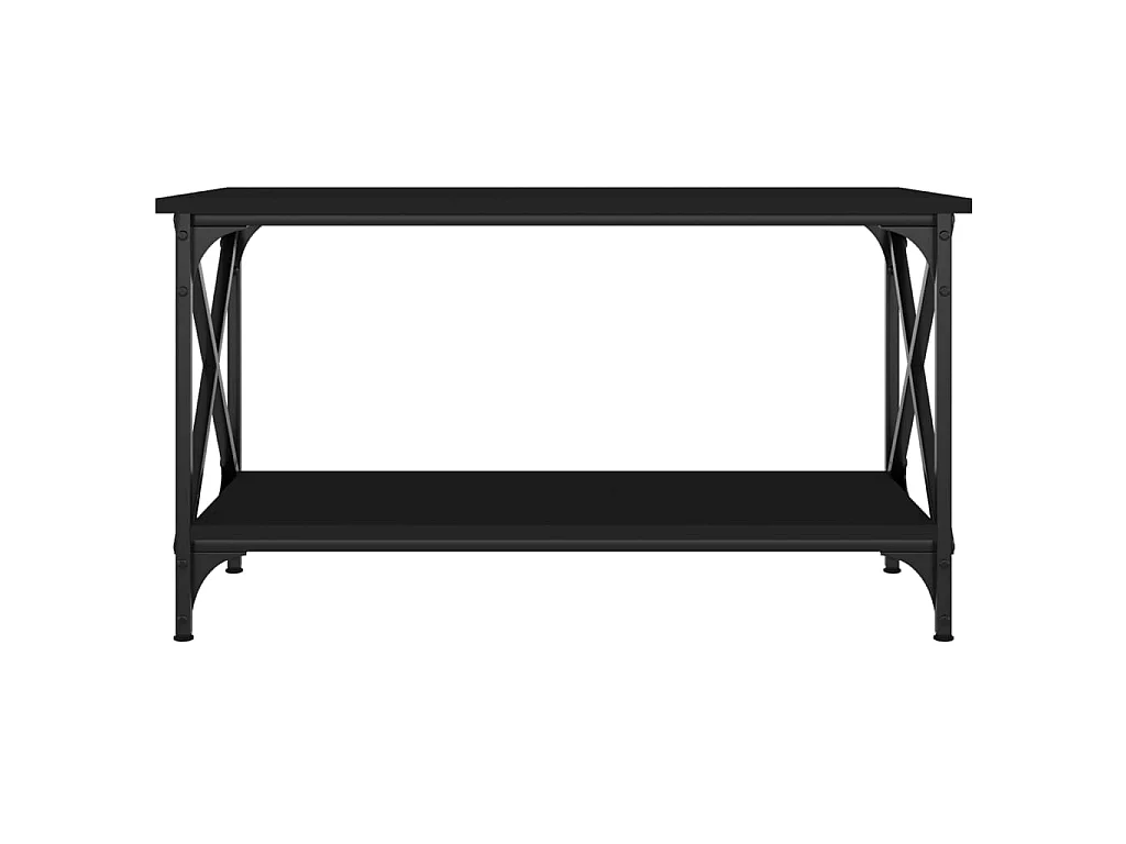 Couchtisch Beistelltisch Schwarz 80x45x45 cm Holzwerkstoff und Eisen -MN10904