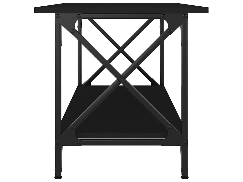 Couchtisch Beistelltisch Schwarz 80x45x45 cm Holzwerkstoff und Eisen -MN10904