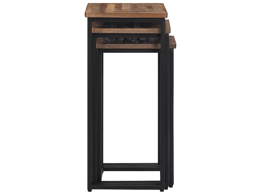 3er-Set Satztische Couchtische Massivholz Teak -MN51272