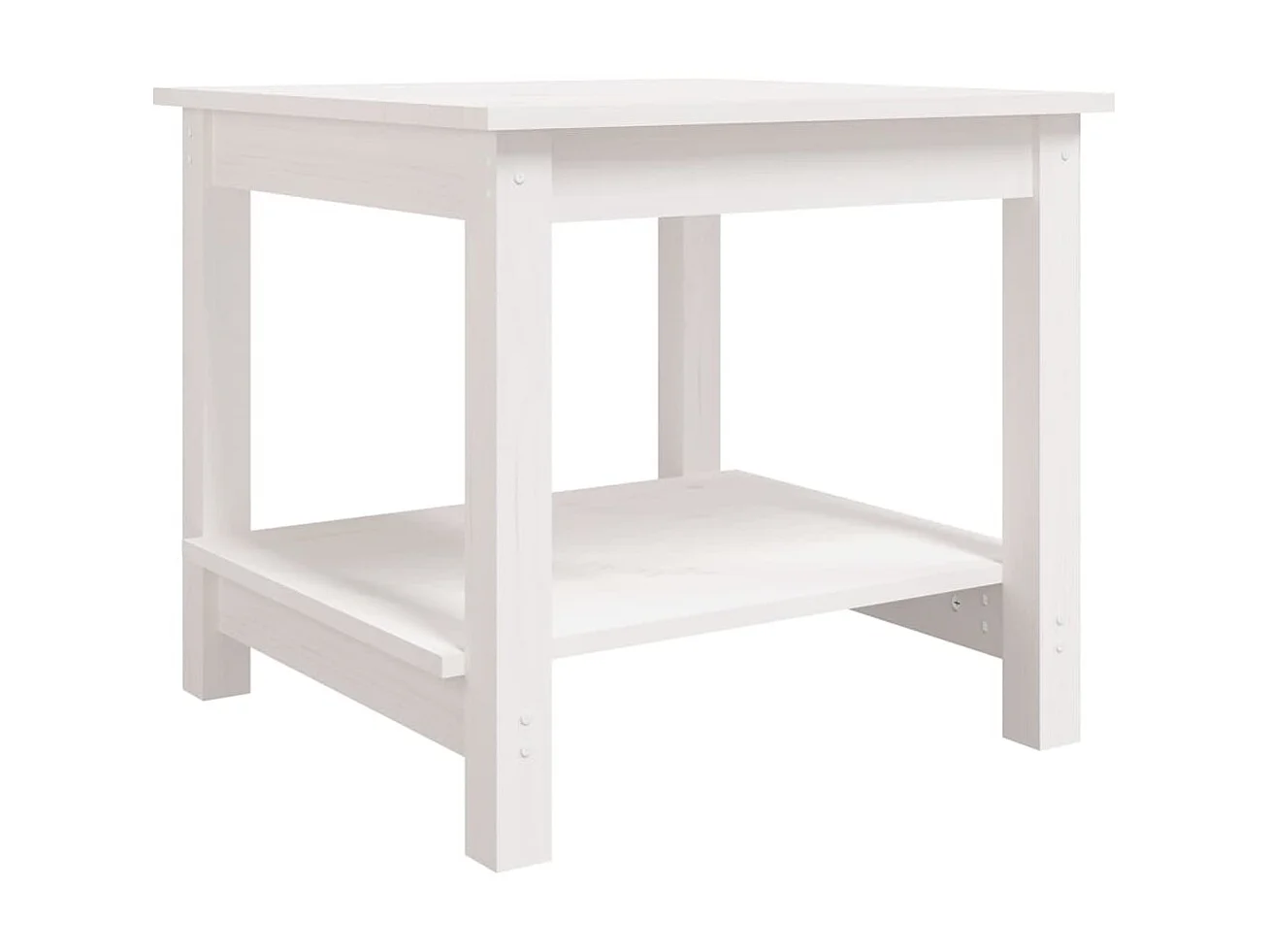 Couchtisch Beistelltisch Weiß 50x50x45 cm Massivholz Kiefer -MN75291