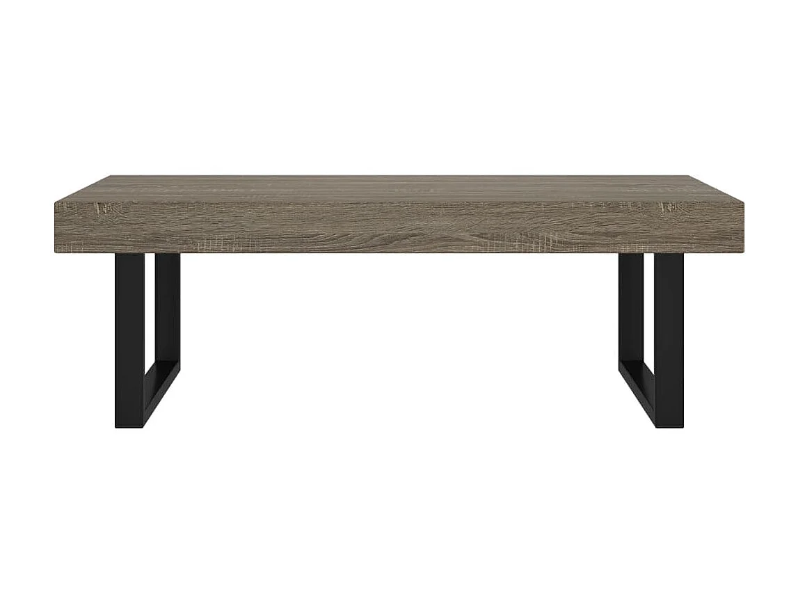 Couchtisch Beistelltisch Grau und Schwarz 120x60x40 cm MDF und Eisen -MN88924