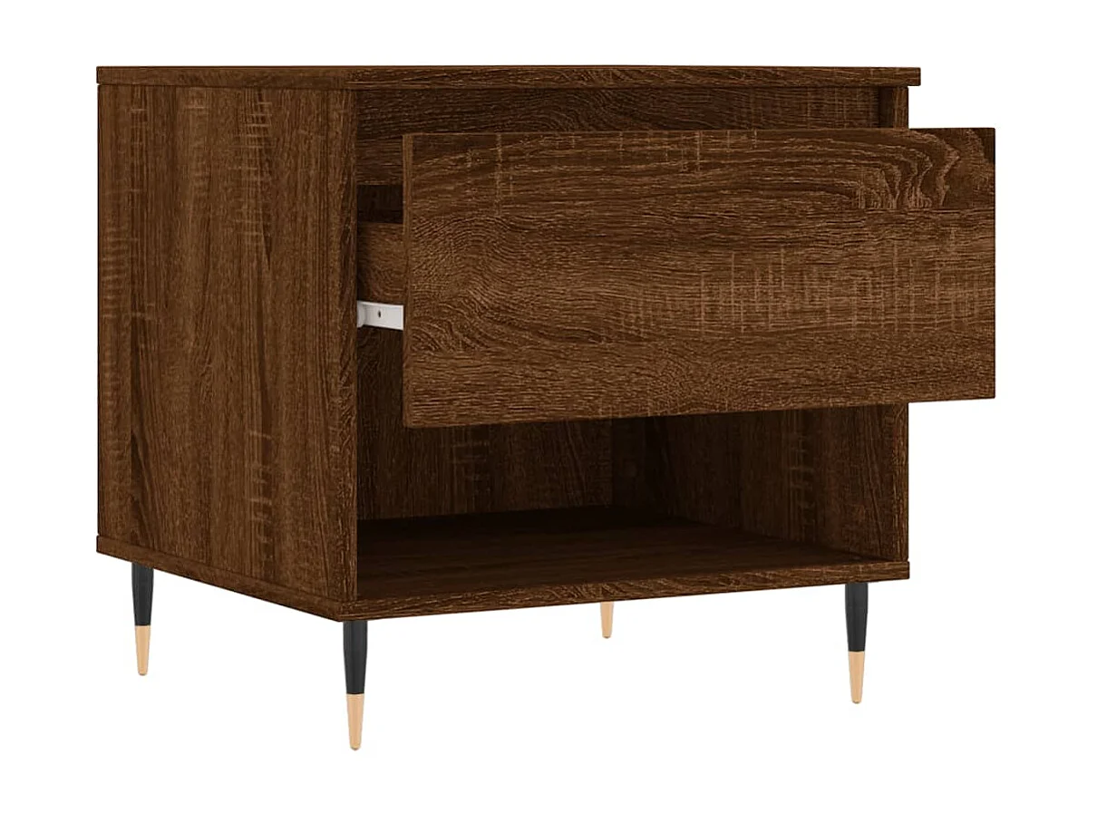 Couchtisch Braun Beistelltisch Eichen-Optik 50x46x50 cm Holzwerkstoff -MN69477